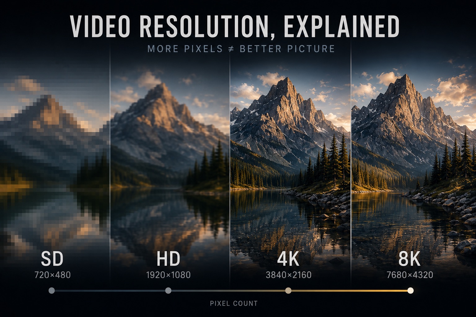 Video Resolution, Explained — SD, HD, 4K, 8K, and What More Pixels Actually Buy You